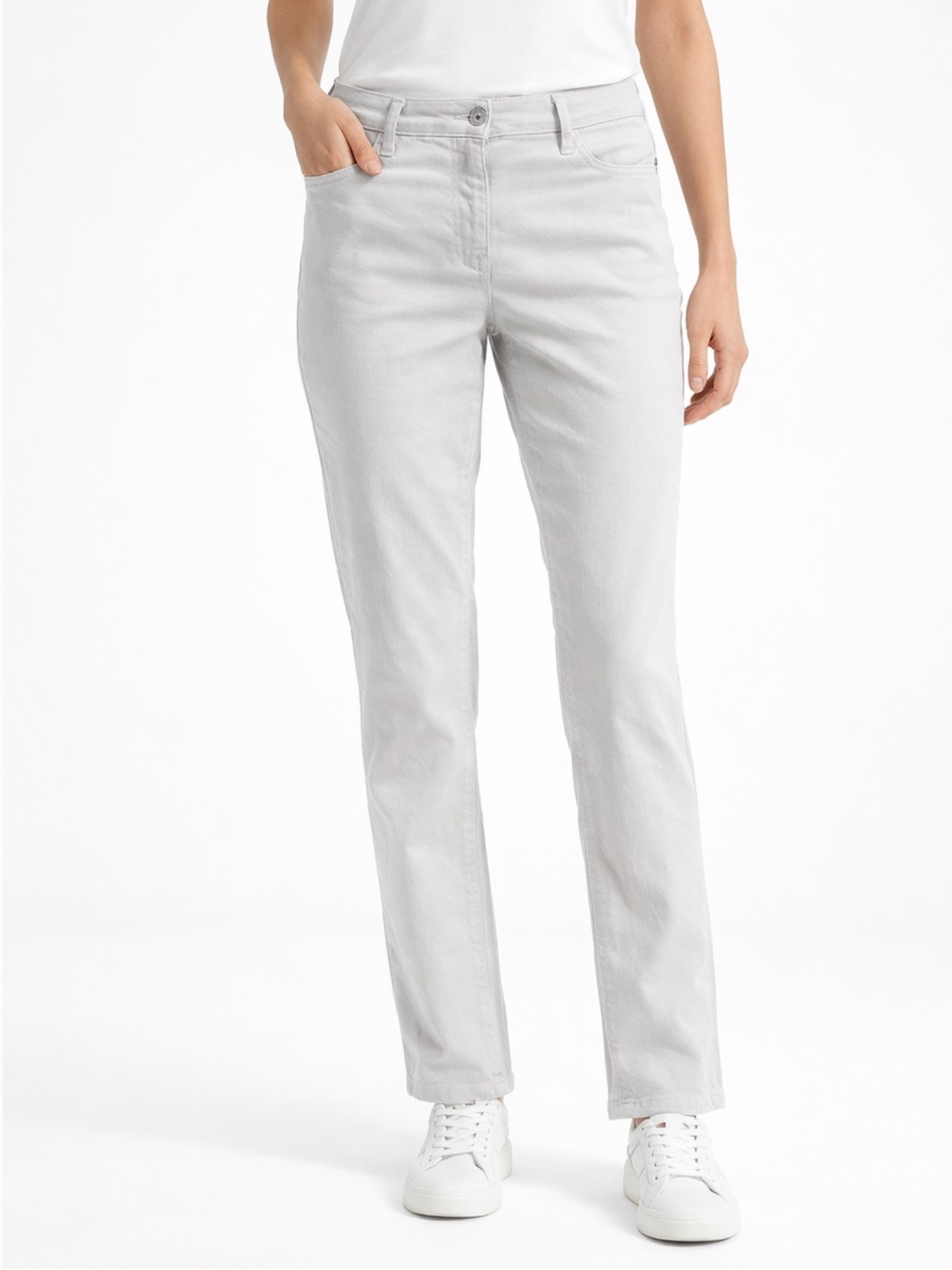 🩶💕Olsen Mona Straight Leg Light Gray Buttery Soft Casual Pant 5/6 Minimalist EUC